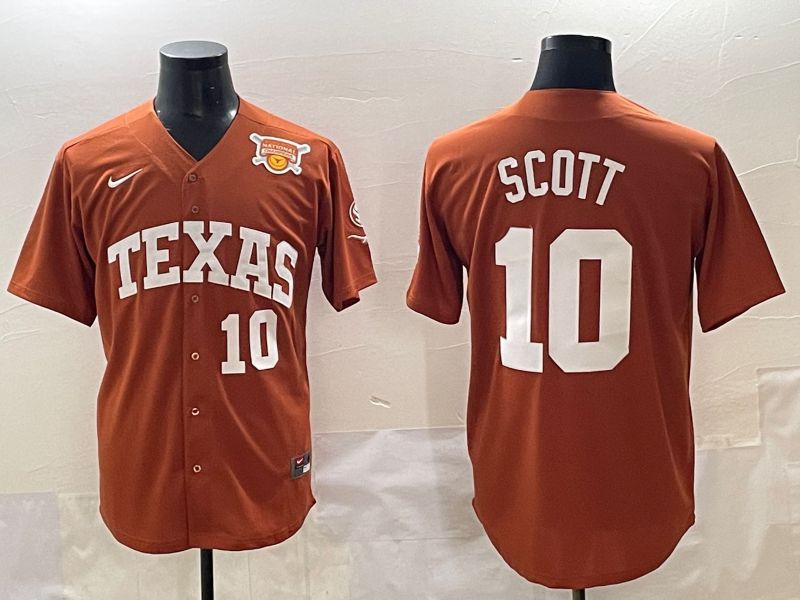 Men Texas Longhorns #10 Scott brown Nike joint Name NCAA 2025 Jersey style 31